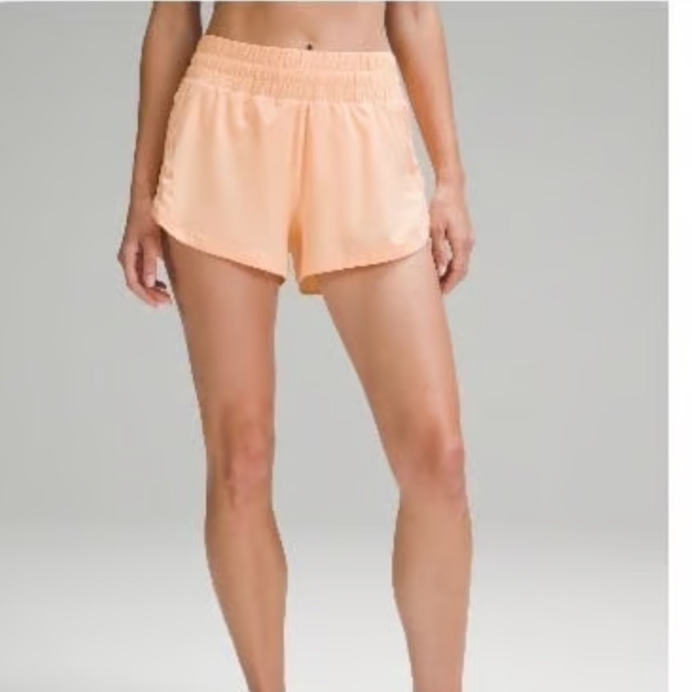 Lululemon track that high-rise lined short 5 Summer Peach 🍑Orange Sz 4 NWOT *O11